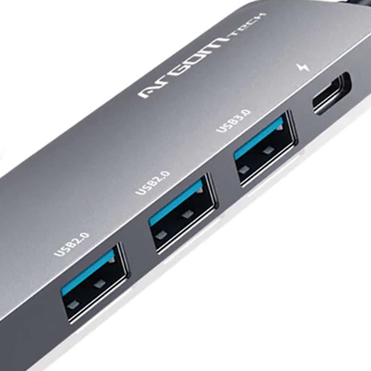 Adaptador Hub Argomtech Oneaxess de Aluminio 5 en 1 USB Tipo C